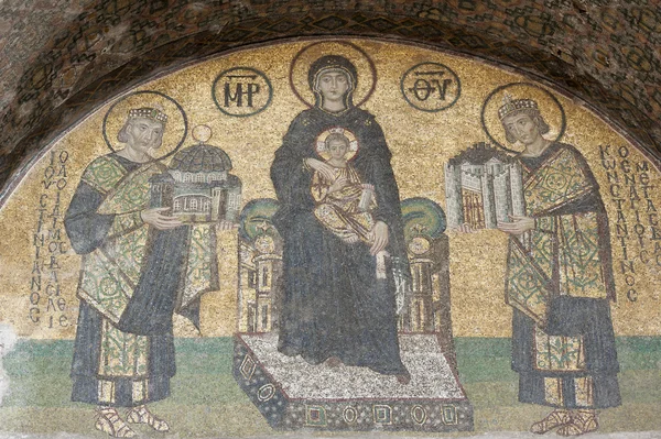 Mosaic artwork in Hagia Sophia Istanbul — Stock Photo, Image