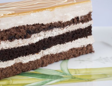 katmanlı spong pasta plaka üzerinde