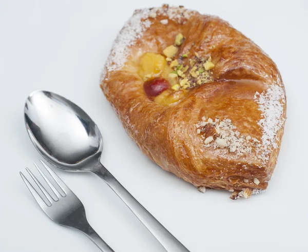 Danish pastry on a plate — Stock Photo, Image