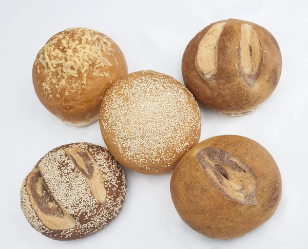 Wybór bochenków chleba na biały — Zdjęcie stockowe