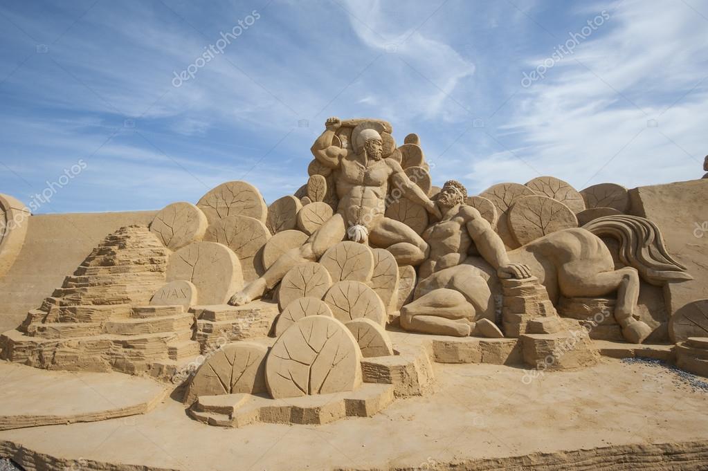 Sand sculpture of hercules Stock Photo by ©paulvinten 38348769