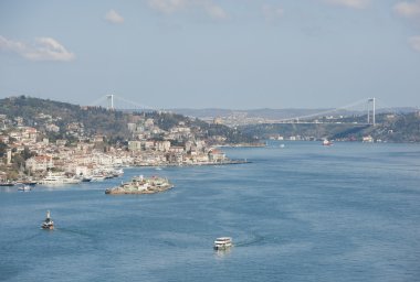 istanbul boğaz nehirde havadan görünümü