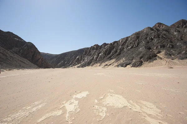 Dry river valley in desert mountains — Stock Photo, Image