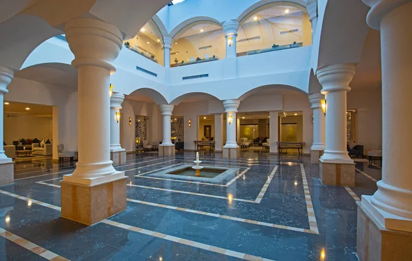 Interior Design Resort Lusso Hall Reception Con Posti Sedere Colonne — Foto Stock