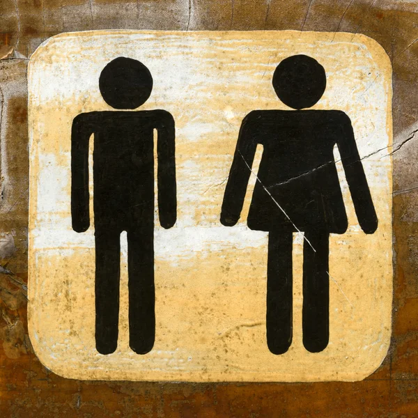 Toilettenschild auf Holz — Stockfoto