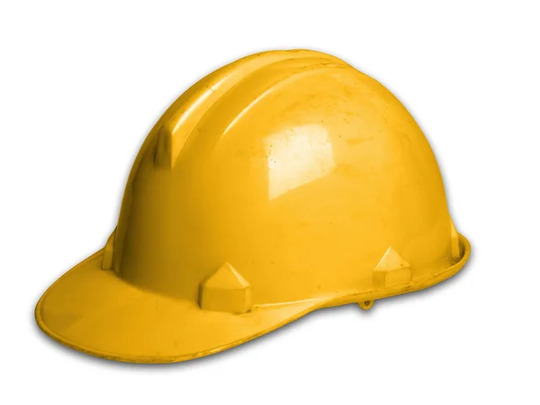 Шлем Пластиковая шляпа безопасности на белом фоне — стоковое фото