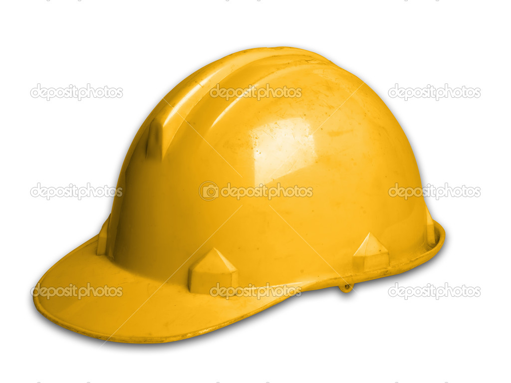 Helmet Plastic Safety Hat on Whit Background