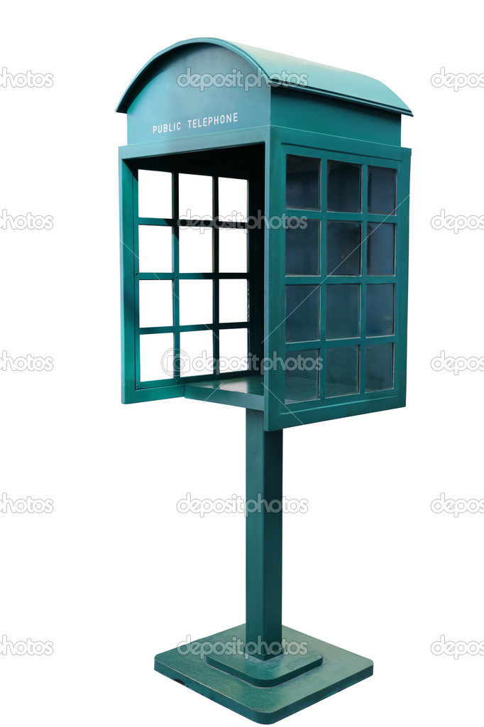 Green Antique phone booth