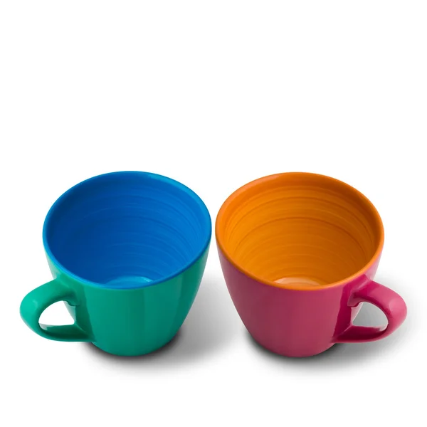 Dos hermosos colores taza de cerámica — Foto de Stock