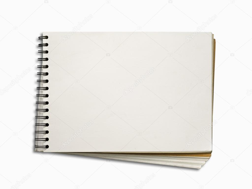 Blank White Page of Note Book Horizontal