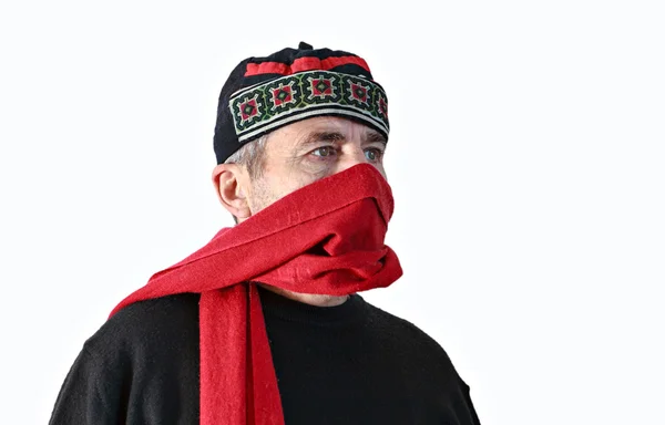 Man dragen kleurrijke hoed — Stockfoto