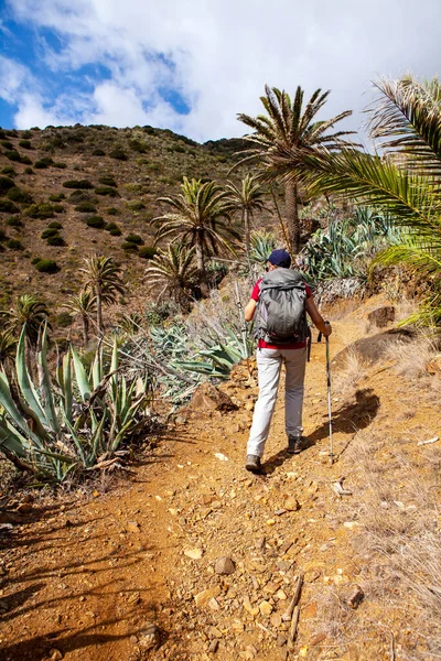 Woman Hiking Gomera Island — Stock Photo, Image
