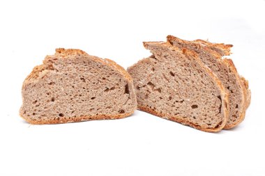 Beyaz arkaplanda ekmek slaytları