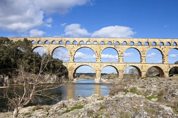 Beroemde Romeinse Acquduct Het Zuiden Van Frankrijk — Stockfoto