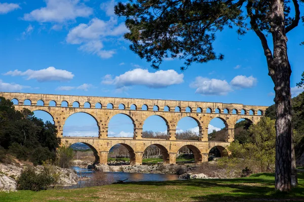 Famous Roman Acqueduct South France — Stock Photo, Image