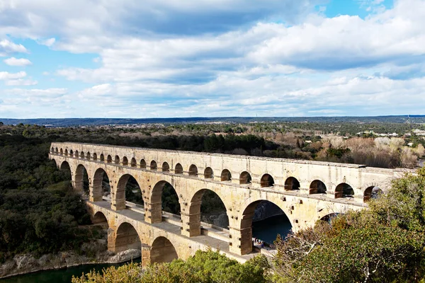 Famoso Acueducto Romano Sur Francia — Foto de Stock