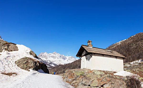 Paesaggio Innevato Nelle Alpi Francesi — Foto Stock