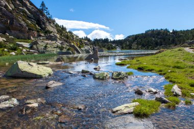 Pyrenean dağlarında küçük bir nehir