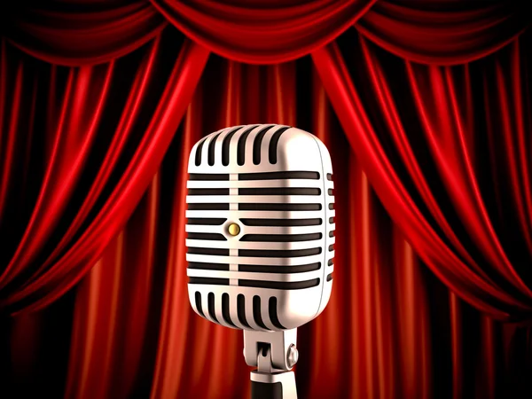 Microphone on stage — Stock Photo, Image