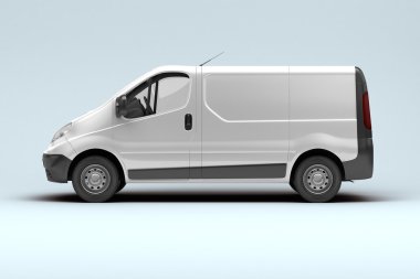 White commercial van clipart