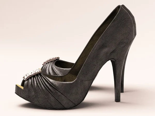 Kvinnornas svarta sexiga skor — Stockfoto