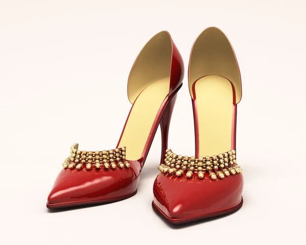 Women's red shoes — Stock Photo, Image