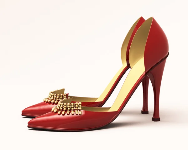 Women's red shoes — Stock Photo, Image