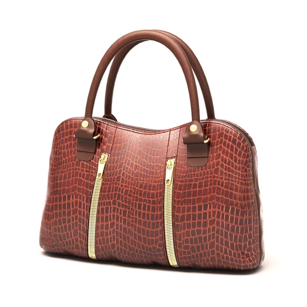 Crocodile leather handbag isolated — Stock Photo, Image