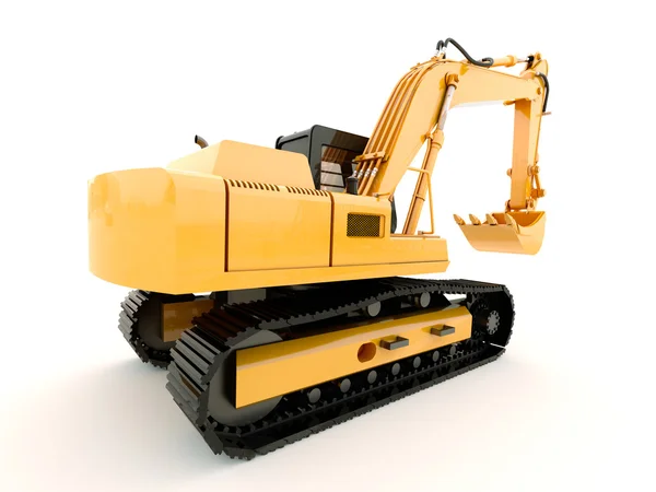 Excavator isolated with light shadow — Stock Photo, Image