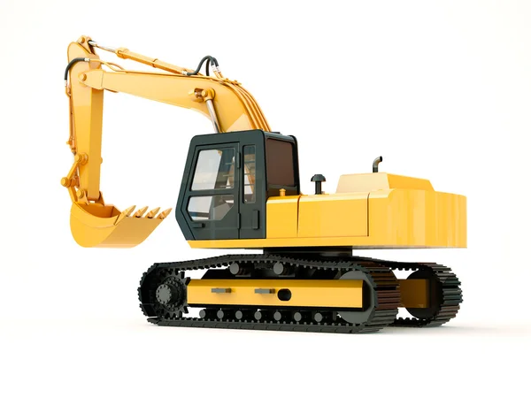 Excavator isolated with light shadow — Stock Photo, Image