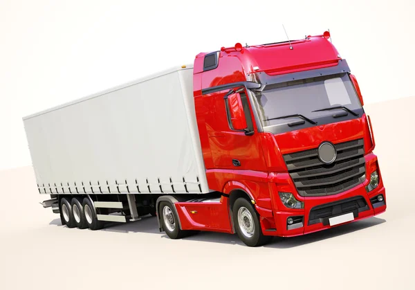 Vrachtwagen met oplegger — Stockfoto