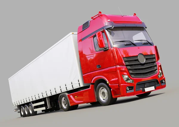 Vrachtwagen met oplegger — Stockfoto