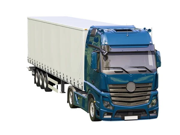 Vrachtwagen met oplegger geïsoleerd — Stockfoto