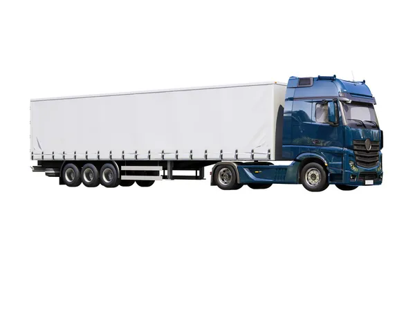 Semi trailer truck isolated on white — Stok fotoğraf