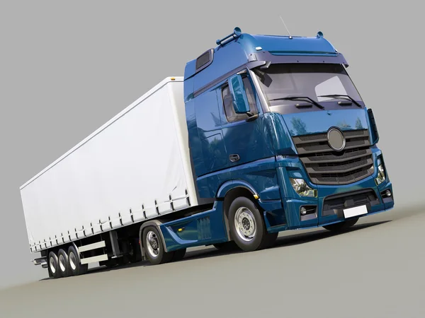 Vrachtwagen met oplegger — Stockfoto