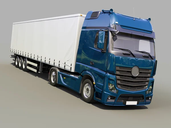 Vrachtwagen met oplegger — Stockfoto
