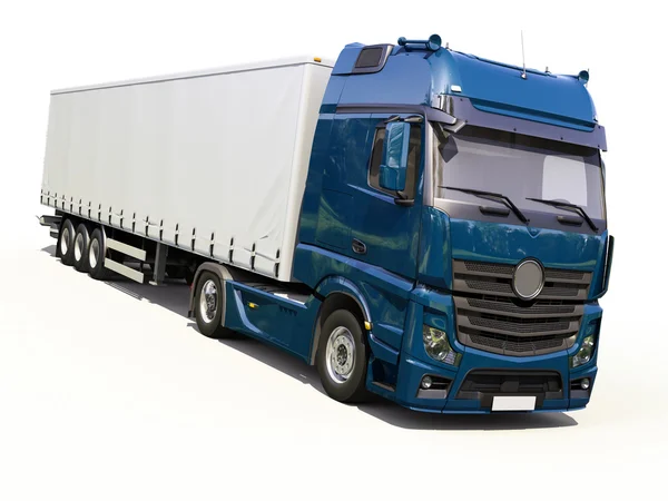 Vrachtwagen met oplegger — Stockfoto