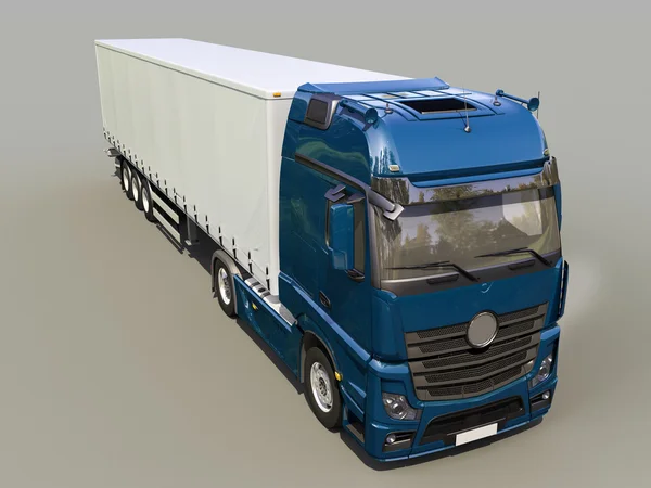 Vrachtwagen met oplegger — Stockfoto