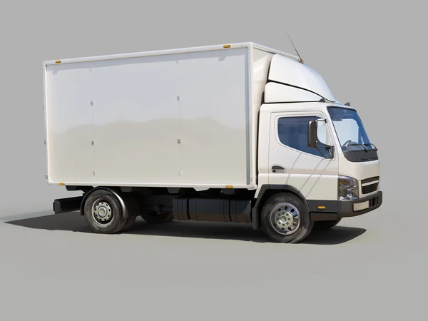 白色的商业送货卡车 — 图库照片