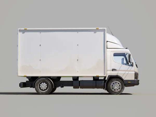 Beyaz ticari kamyon — Stok fotoğraf