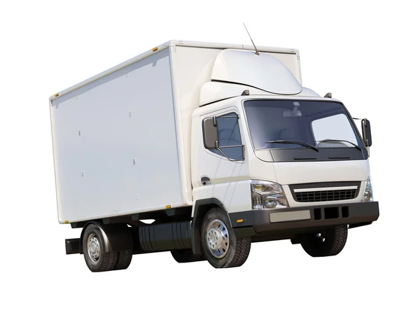 Camion di consegna commerciale bianco — Foto Stock