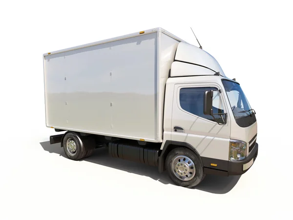 Camion de livraison commercial blanc — Photo