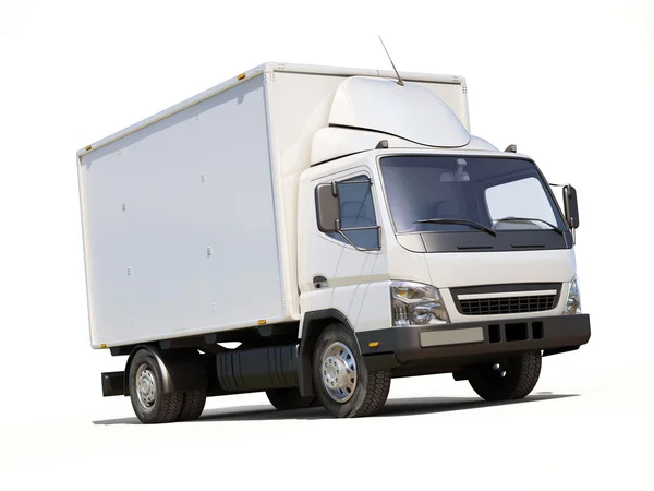 Vit kommersiell lastbil — Stockfoto