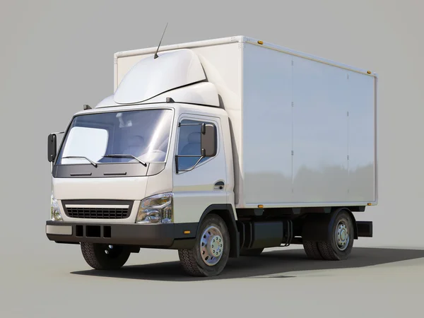 Camion de livrare comercială albă — Fotografie, imagine de stoc