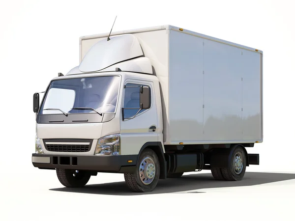 Camion de livraison commercial blanc — Photo