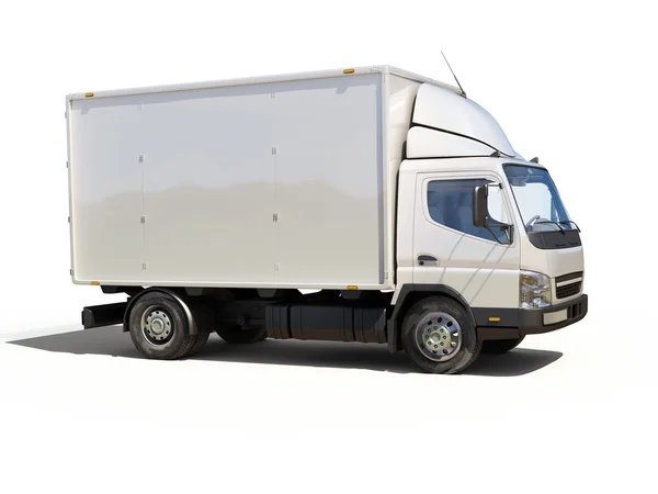 Fehér kereskedelmi szállítás teherautó — Stock Fotó