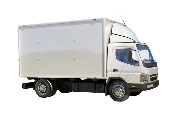 Camion de livraison commercial blanc — Photo