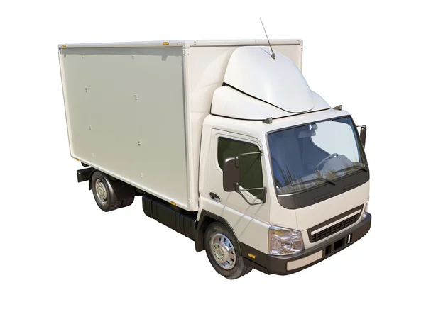 Camion de livraison commercial blanc — Photo