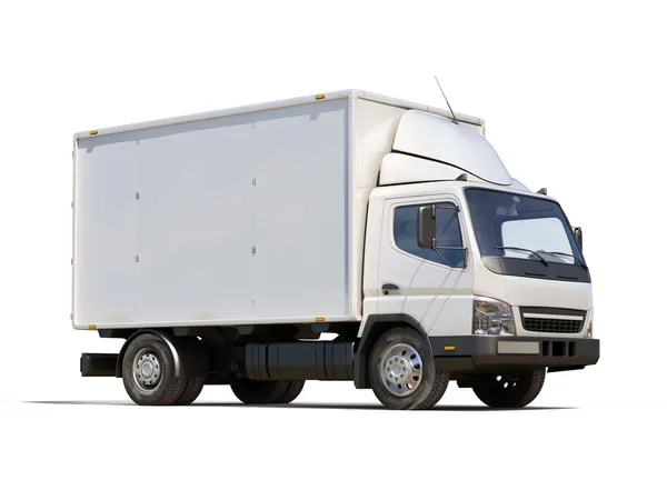 Camion de livraison commercial blanc — Photo