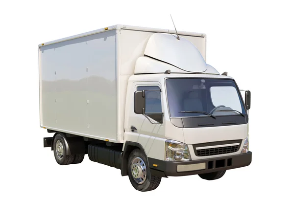 Camion de livraison commercial blanc — Photo